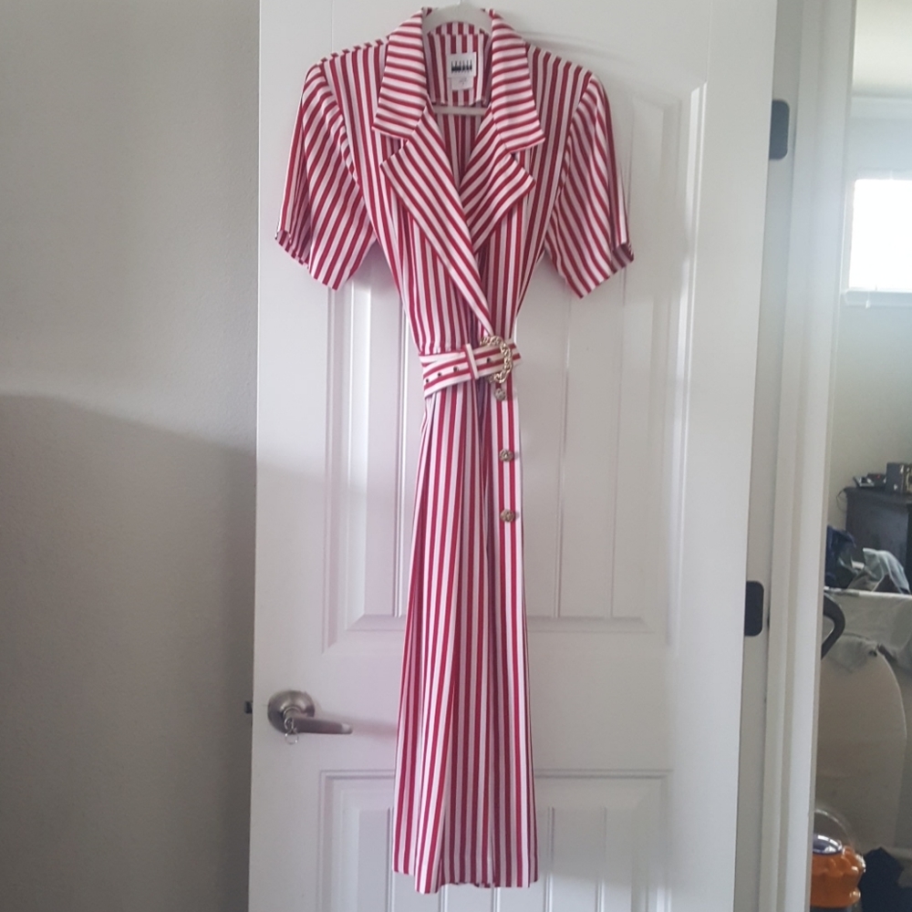 Vintage Red and White stripe dress